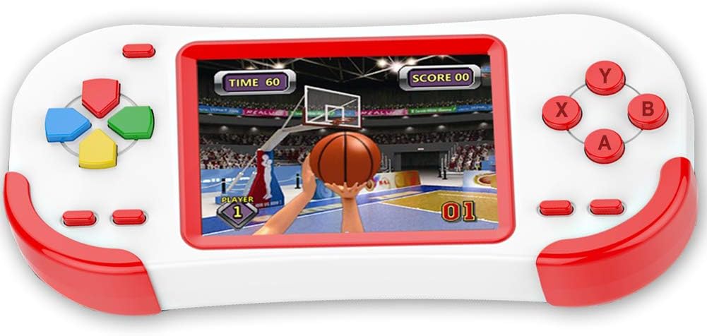 Bornkid 16 Bit Handheld Games Consoles for Kids and Adults with Built in 220 HD Classic Retro Video Games 3.0'' Large Screen Senior Electronic Handheld Game Player Children Birthday Gift (Red)