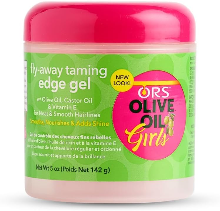 ORS Olive Oil Girls Fly-Away Taming Edge Gel - 142g, Infused With Olive Oil, Castor Oil & Vitamin-E, Non-Greasy Formula, For Smooth & Sleek Hairline Control