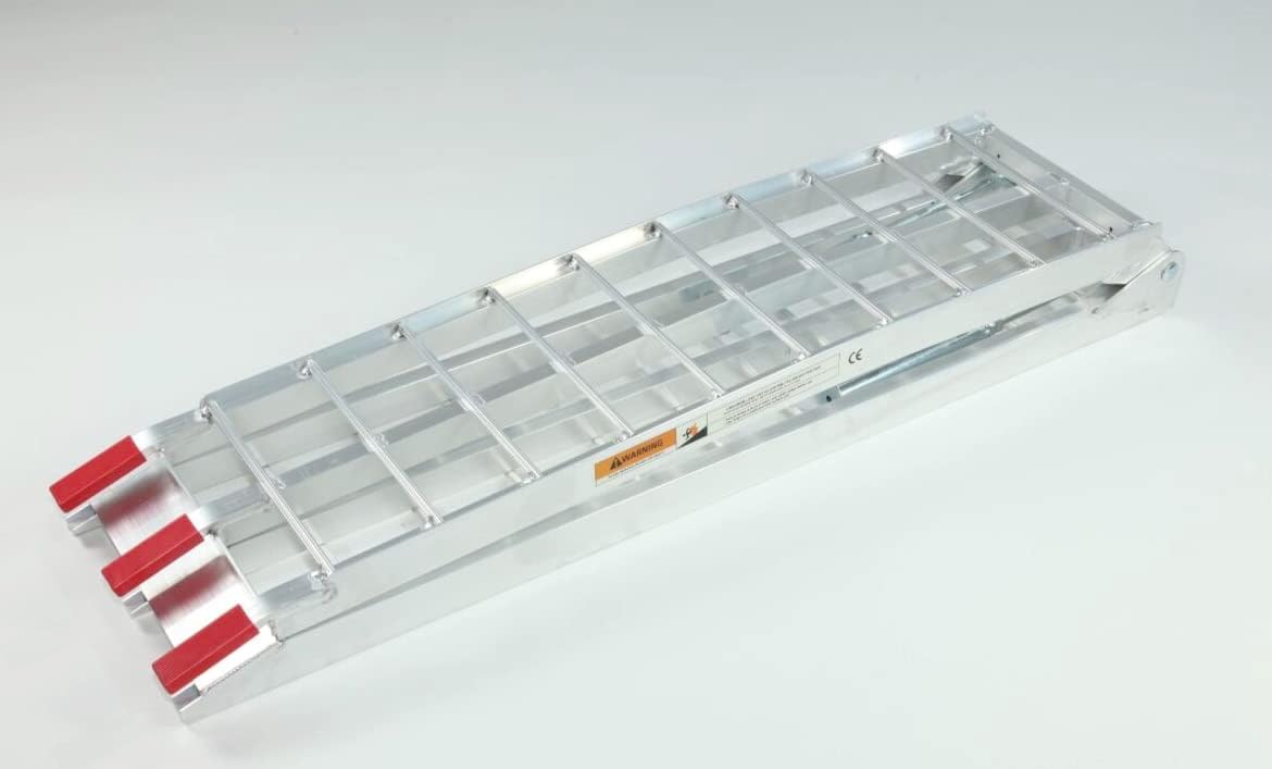 The Ramp People Folding Loading Motorbike Ramp with Legs 2260mm x 282mm x 680kg Silver Aluminium