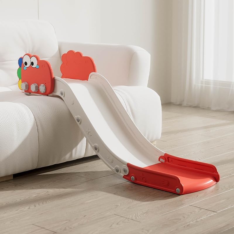 Kids Sofa Slide, Climbing Slide for Bed, Playing Home Toy Easy to Assemble The Lengthen Board Playset for Having Fun for Boys and Girls (Red)