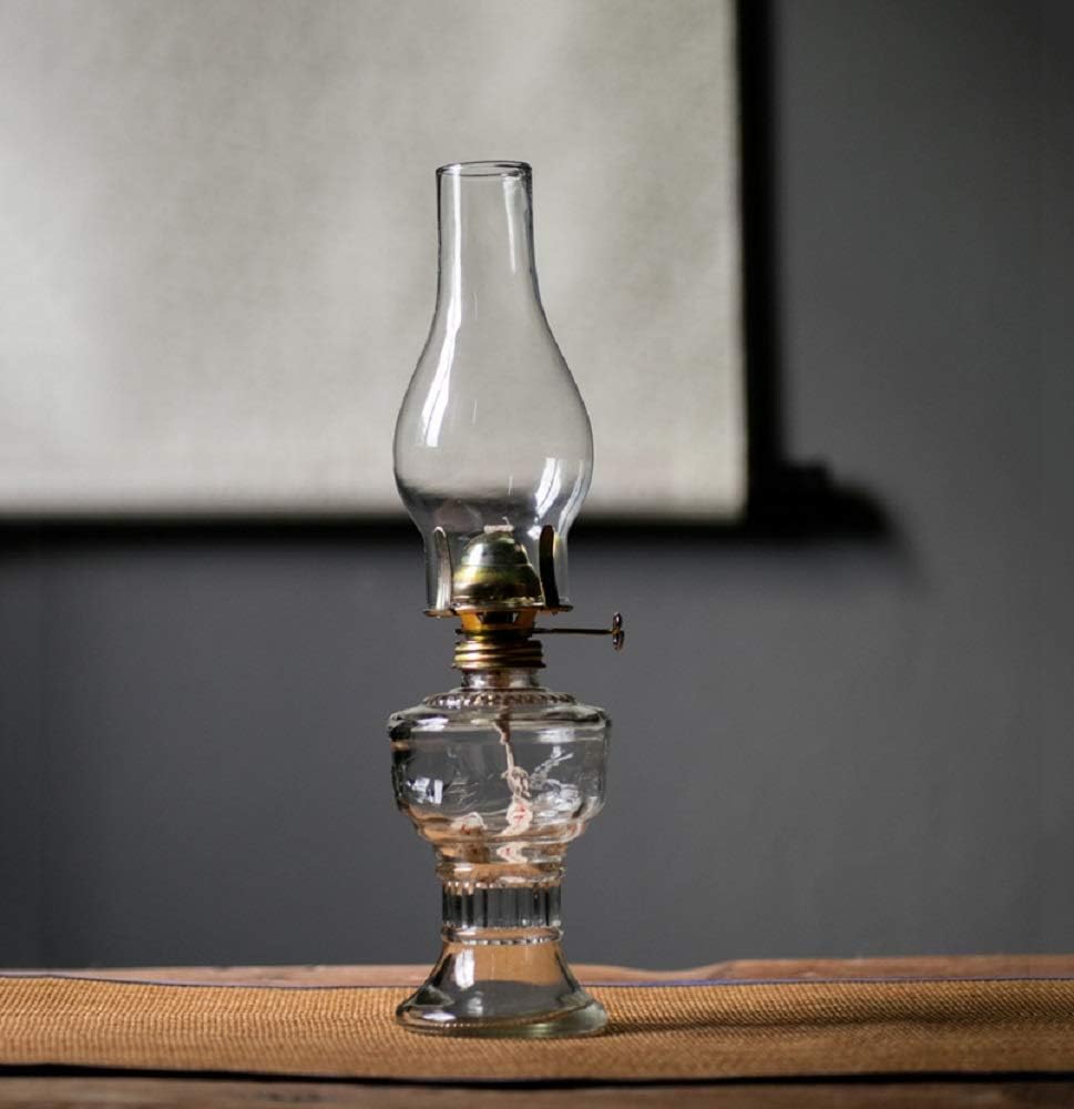 32cm Oil Lamp, Glass, Clear