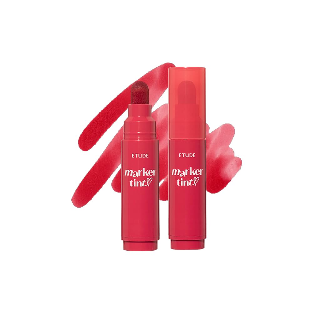 ETUDE Dear Darling Marker Tint, #1 Raspberry Pop, Long-Lasting Lip Stain