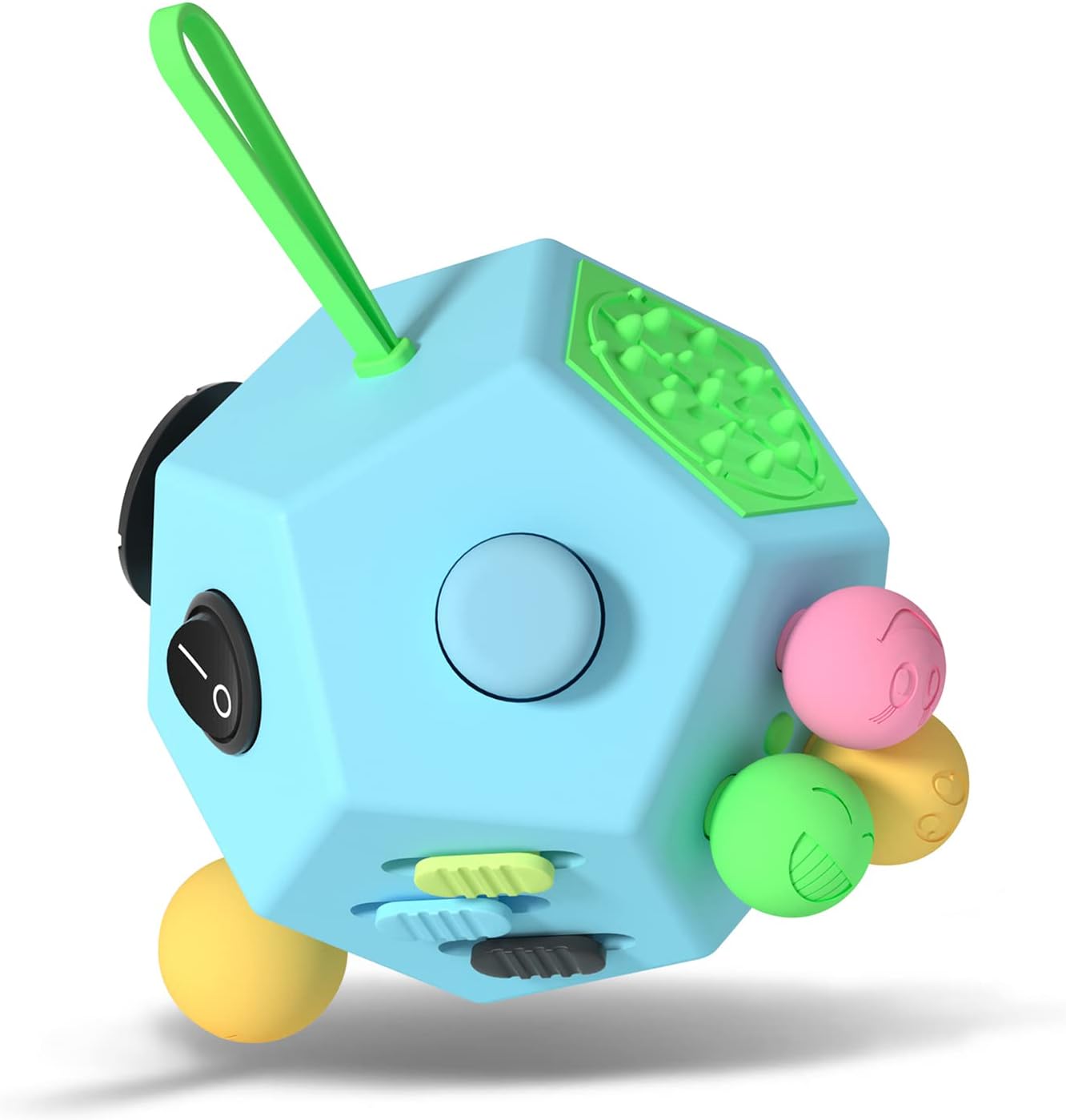 Fidget Dodecagon –12-Side Fidget Toys Cube Relieves Stress and Anxiety Anti Depression Focus Travel Toy Cube for Children and Adults Stocking Stuffers Gifts Idea (B3 Blue Sky)