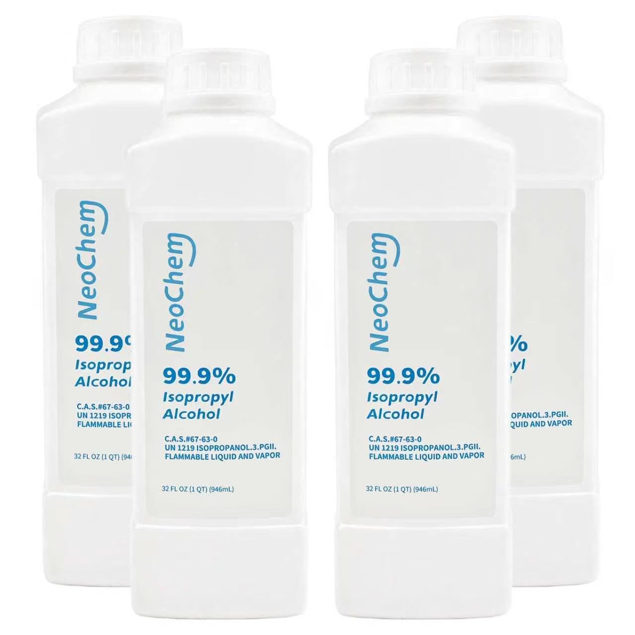 99.9% Isopropyl Alcohol IPA, Tech Grade Solvent, 32oz x 4, 128oz