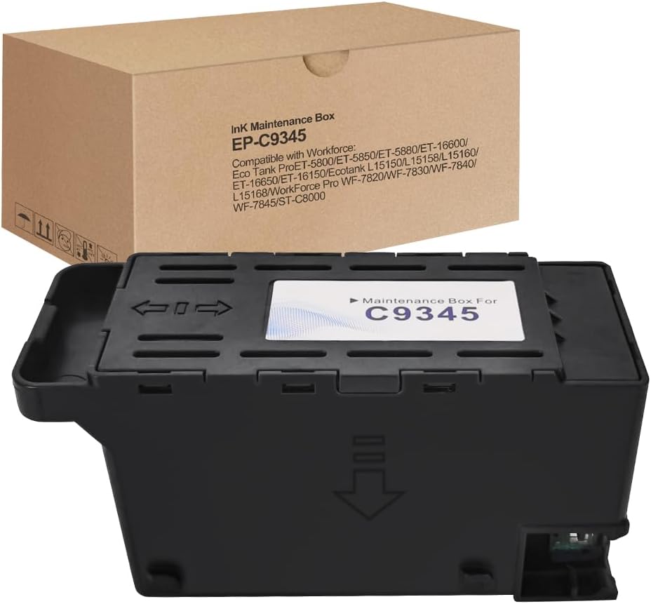 C9345 Ink Maintenance Box Compatible with Ecotank ET-8550 ET-5880 ET-5850 ET-5800 ET-16600 WF-7840 F-7820 WF-7310 ST-C8000 ST-C8090 Printers(C12C934591/PXMB9 Maintenance Box)