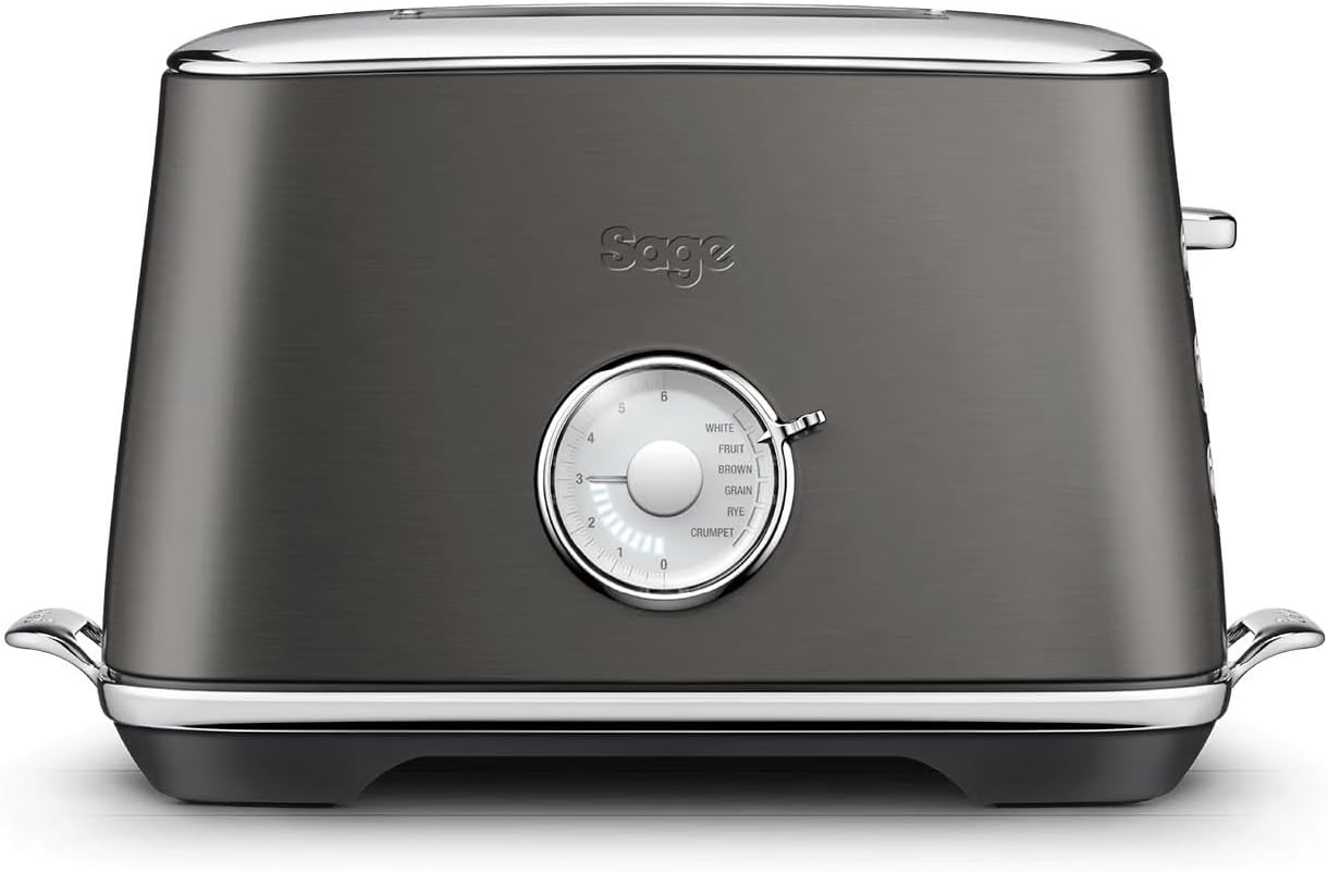 Sage - Toast Select Luxe - Compact 2-Slice Toaster - 6 Preset Settings, 1000 W, Variable Browning Level, LED Countdown Indicator - White, Brown, Grain, Fruit, Rye, Crumpet - Black Stainless Steel