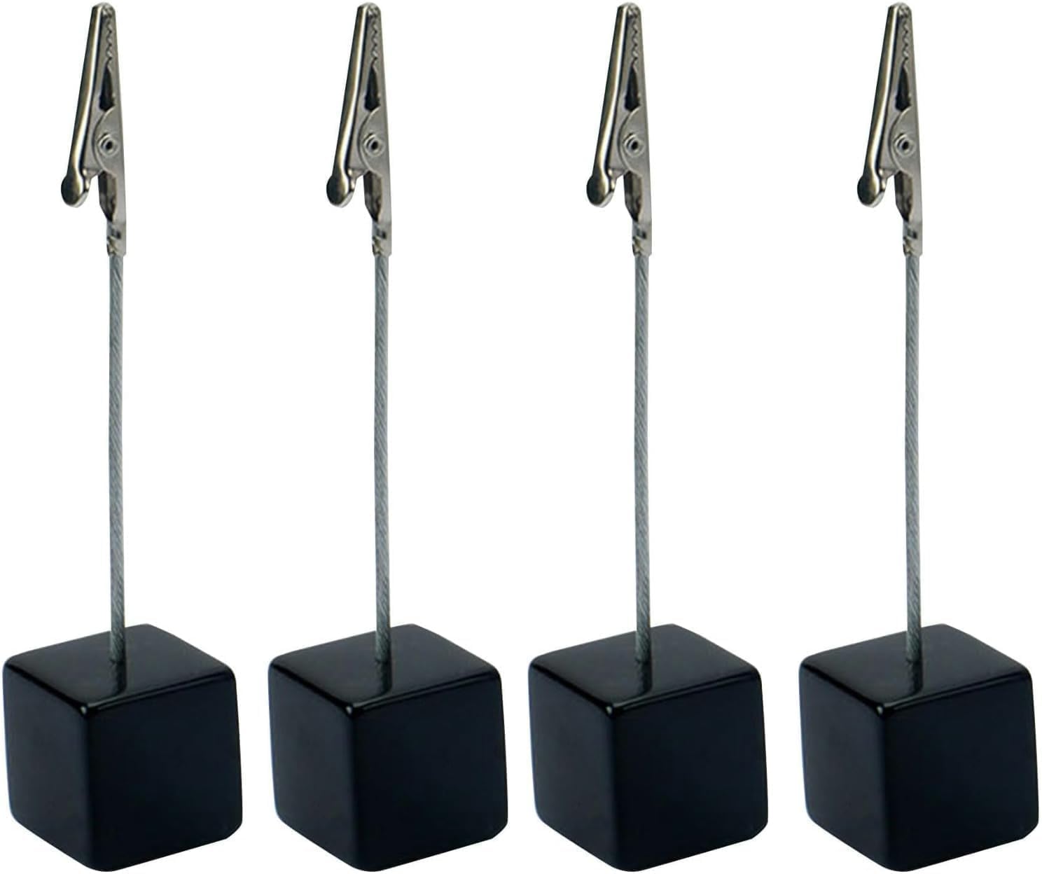 4Pcs Black Memo Clip Holders Stand with Alligator Clasp Pictures Card Paper Note Clip Office Memo Holders for Office Home Use, Office Memo Holders