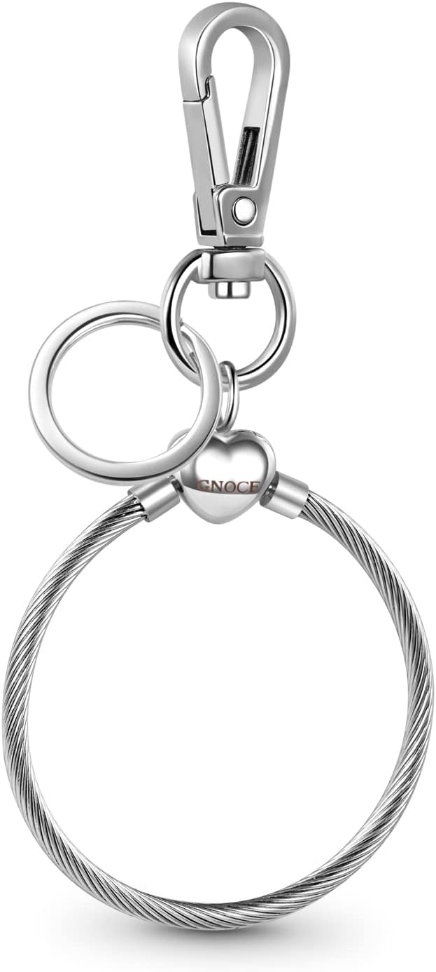 GNOCE Stainless Steel Snake Chain Charm Bracelet W/Safety Gift for Women