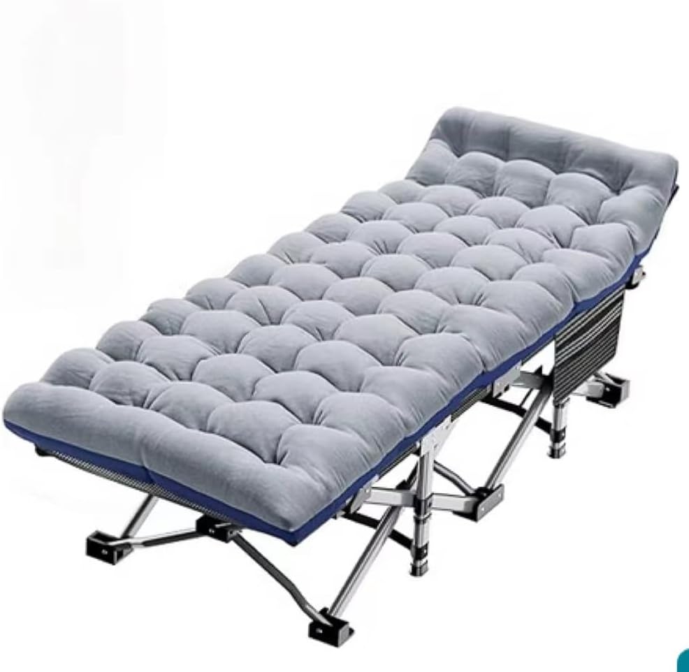 YYET Thick Cot Pads for Camping, Cotton Bed Mattress Pad 190 cm x 70 cm, XL, Sleeping Mat with Waterproof Base, Lightweight Soft Comfortable Foldable Mats for Travel, Hiking, Backpack, Travel, Grey