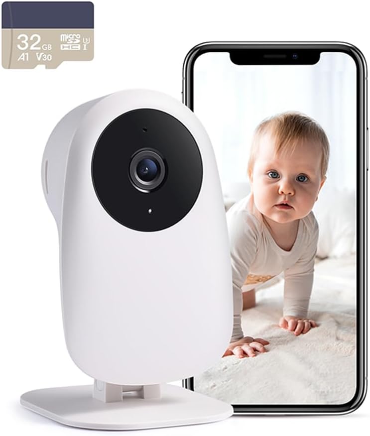 Nooie Baby Monitor,Baby Monitor with Camera and Night Vision, 2KHD Video baby camera with Real-Time Cry/Motion/Sound Alerts,2-Way Audio & Alexa/Google Home Compatibility, SD Card Included or Cloud