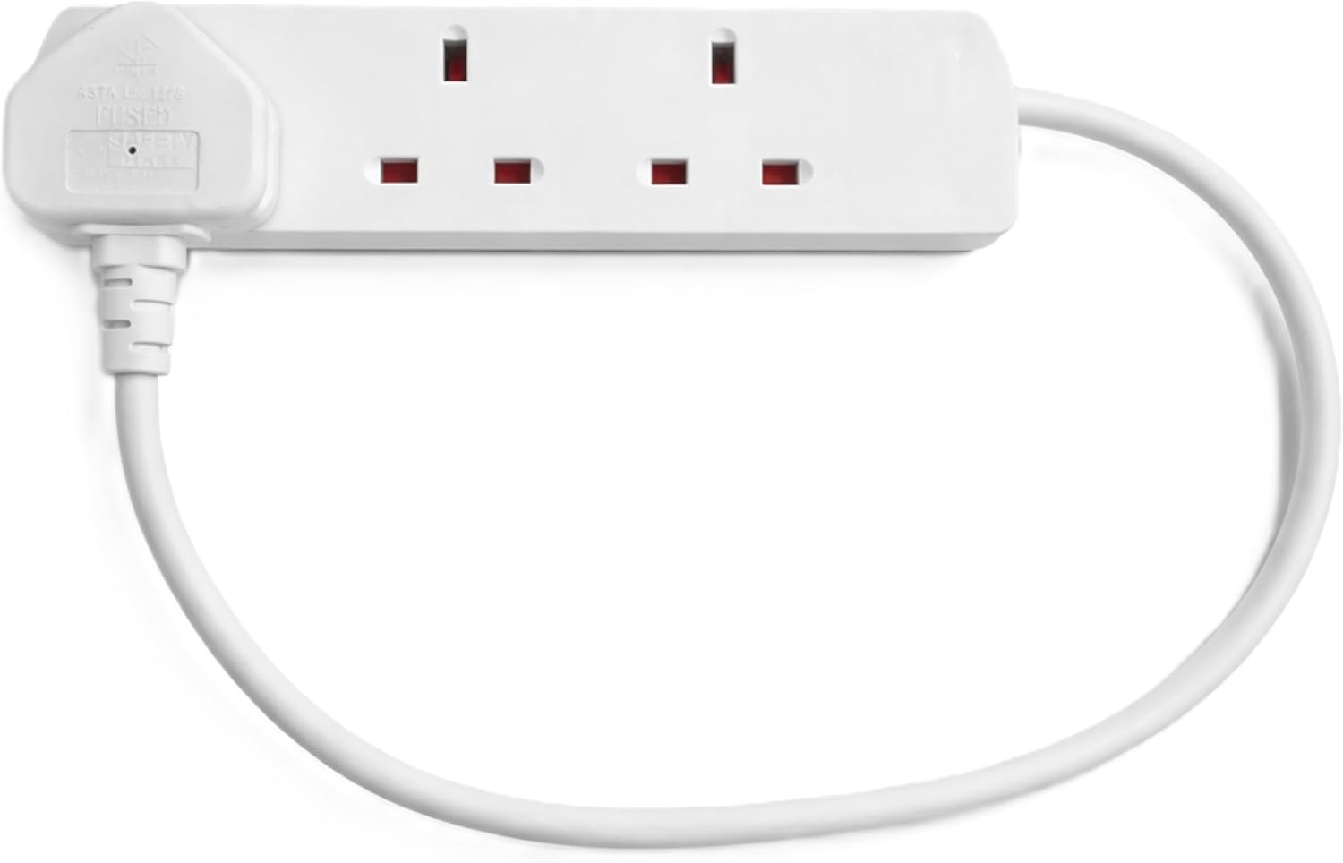 STATUS 3 Socket Extension Lead, 0.5m Compact Cable 13A Power Strip for Desks and TV Units, White (3WS0.5M20)
