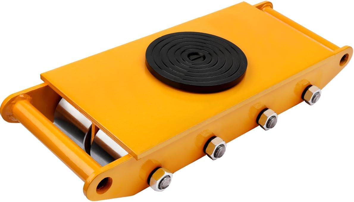 FAHKNS Machinery Moving Skate with 360° Rotation Cap 8 Steel Rollers 12T