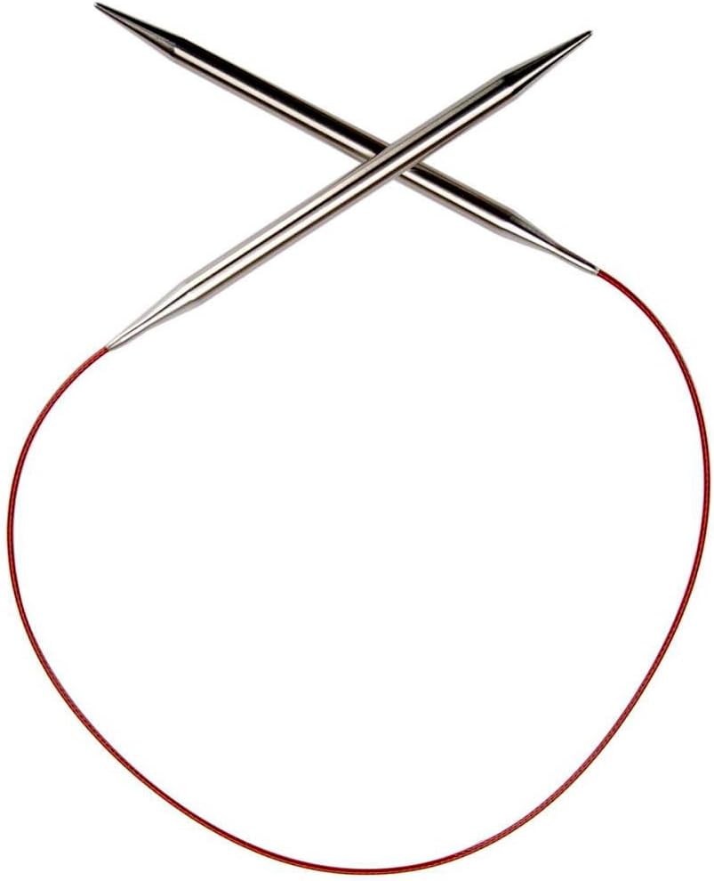ChiaoGoo Red Lace Circular 24 inch (60cm) Stainless Steel Knitting Needle Size US 8 (5mm) 7024-8