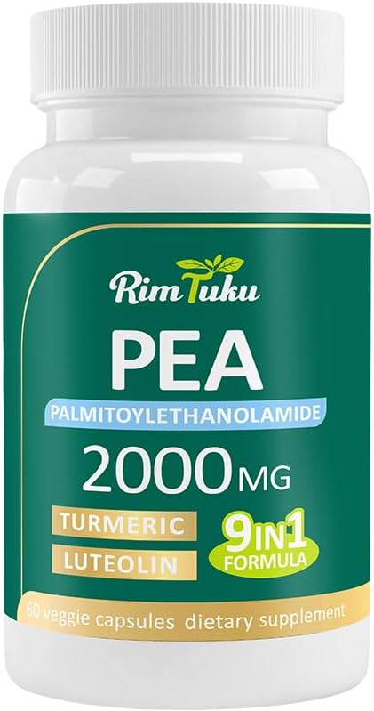 Liposomal Palmitoylethanolamide 2000MG + Luteolin 200MG + Turmeric 200MG & Fisetin 100MG, Micronized Pea 99% Highly Purified Enhanced Absorption Pea Supplement, 60 Capsules