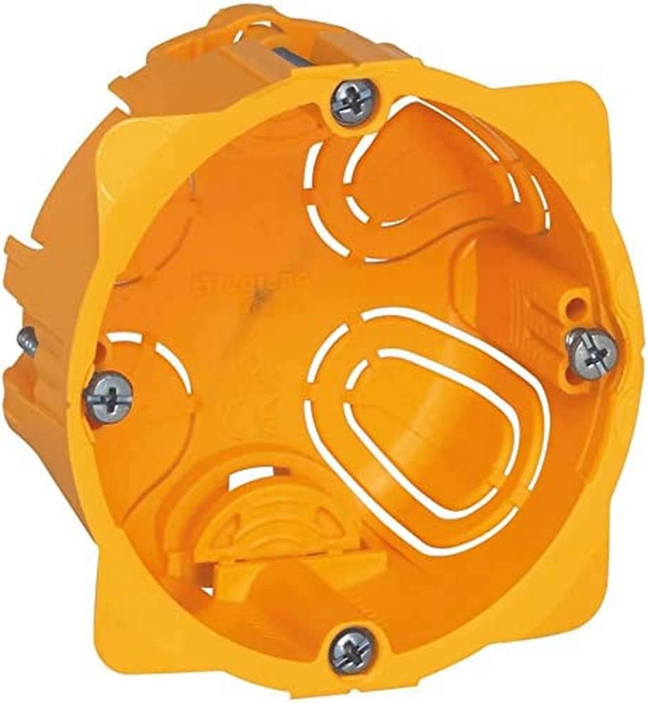 LEGRAND - Batibox Recessed Box - for Drywall - for Plaster, Plywood, Wood or Sheet Metal - Depth 40mm - Drilling Diameter 67mm - 1 Post - Made in France