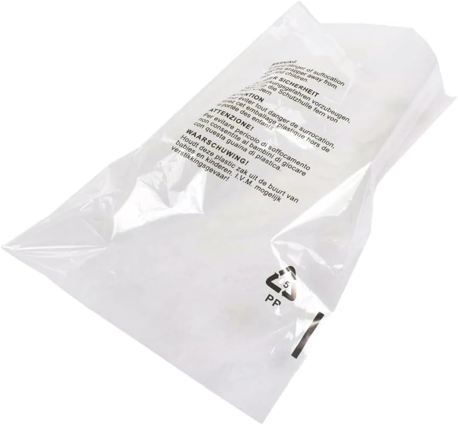 MSDS-SOLUTIONZ 100x Self Seal Clear Cellophane Bags (6.5 x 9") High Clarity Display Garment Bag – Transparent Packaging Poly Bags 30 Microns Thickness with Suffocation Warning in 5 Languages