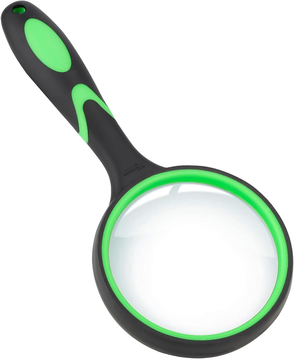 10X Magnifying Glass, 75MM Handheld Reading Magnifier with Non-Slip Soft Handle for Seniors Book Newspaper Reading and Kids Nature Hobby Exploration