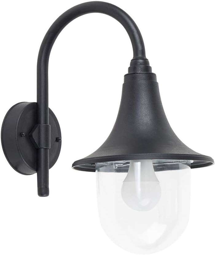 MiniSun | Modern Black Fishermans Style Wall Light Lamp | Outdoor Wall Lights, Home Décor & Improvement Essential
