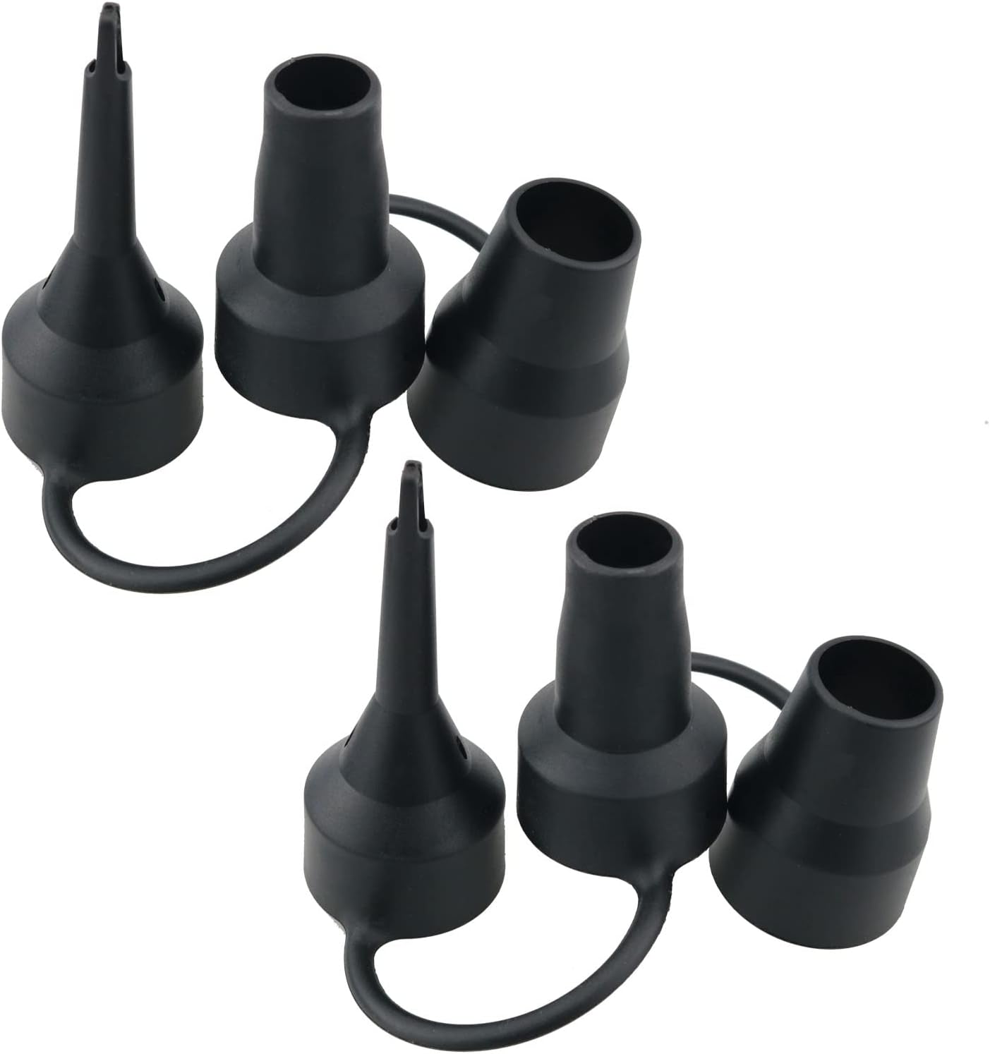2 Sets 3 Sizes Replacement Nozzle Fill Port Adapters, Replacement Nozzles, Plastic Pump Nozzles, for Air Bed, Air Pump Nozzles for Inflatables, Air Mattress