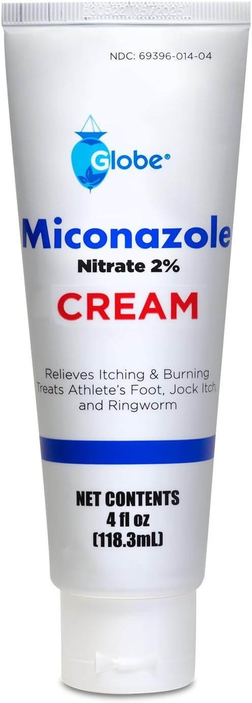 Globe Miconazole Nitrate 2% Antifungal Cream, 4 oz Tube, 1 Pack