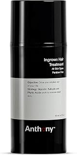 Anthony Ingrown Hair Treatment for Men Gel Solution to Calm Down Razor Burn – Scar and Redness Eliminator, Bump Removal – 3 Fl. Oz