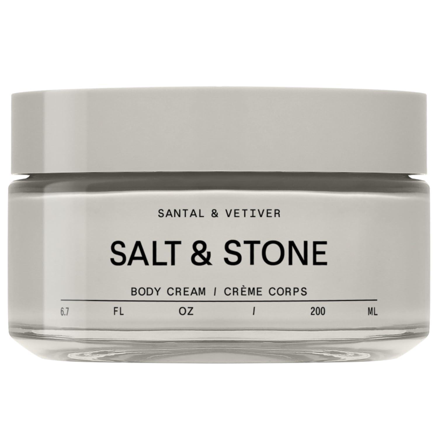 Salt & Stone Body Cream for Dry Skin Women & Men Santal & Vetiver 6.7 fl oz | Hydrating Formula, Deep Hydration & Skin Barrier Support, Healthy Glow, Vegan with Seaweed Extracts, Spirulina & Squalane