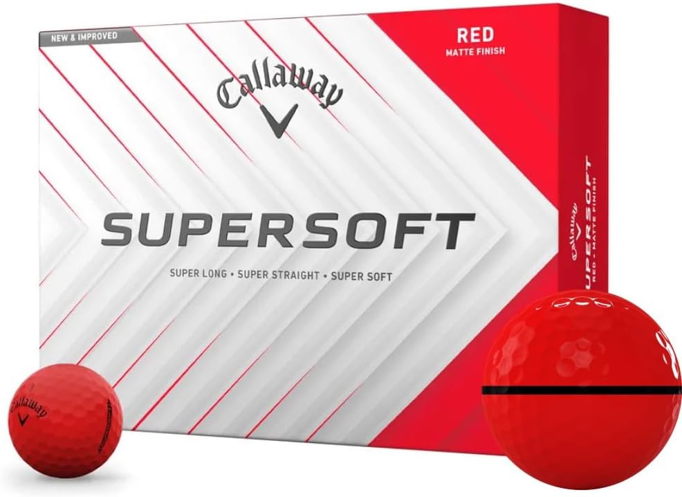 Callaway Golf Supersoft Matte Red AlignXL Golf Balls - 2025 Model