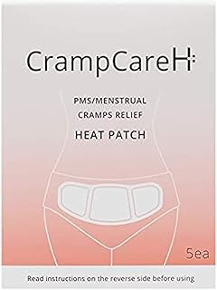 (5 Patches) CrampCareH PMS/Menstrual Cramps Relief Heat Patch with Wide Wings, FDA Registered