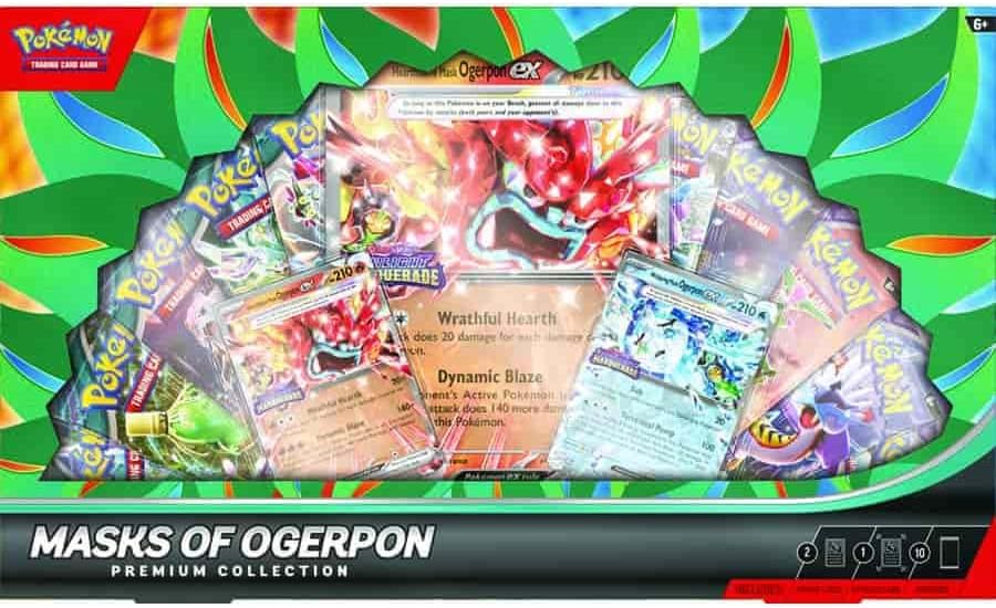 Pokemon TCG: Masks of Ogerpon ex Premium Collection - 10 Packs, Promos