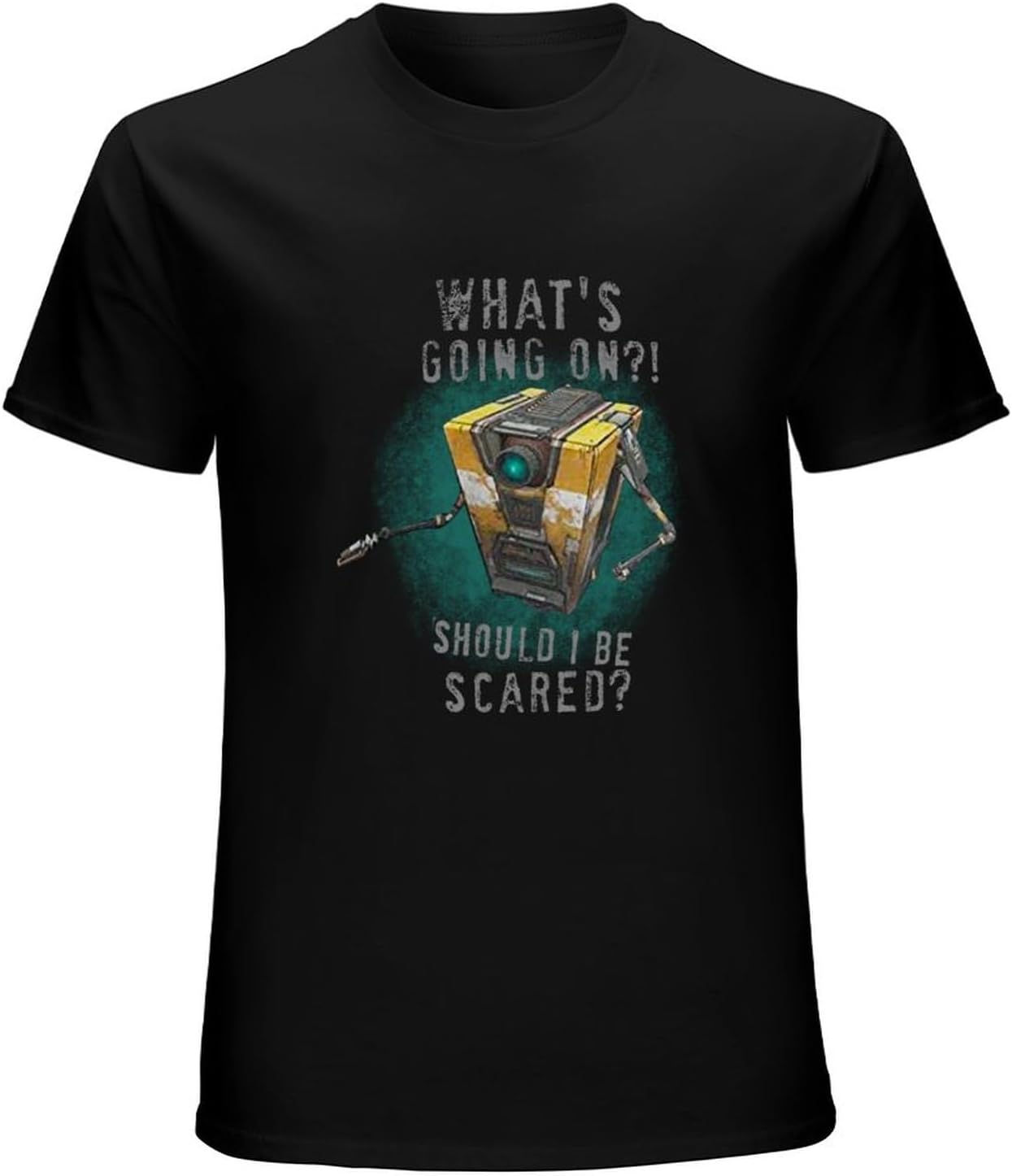 Borderlands Claptrap Short-Sleeve Apparel Graphic Tee Shirt Mens T-Shirt Clothing Fas Black 3XL