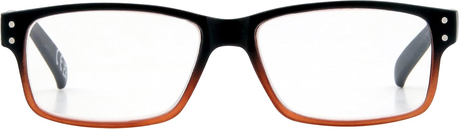 Foster Grant "Thames" Reading Glasses, Black and Brown, Multiple Magnifications