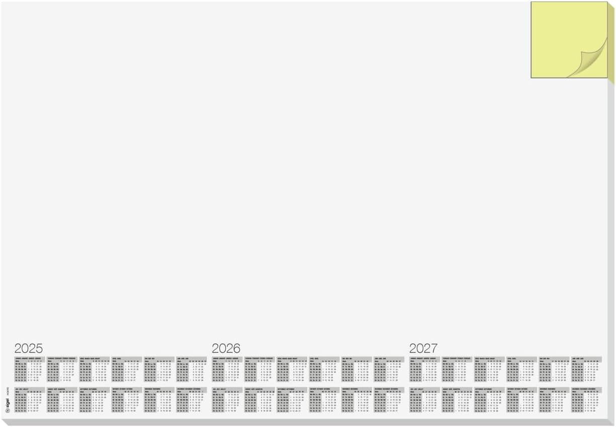 SIGEL HO490 Paper Desk Pad, with 3-year calendar, A2 (59.5 x 41 cm), design relax, with sticky note pad, 80gsm, 30 sheets
