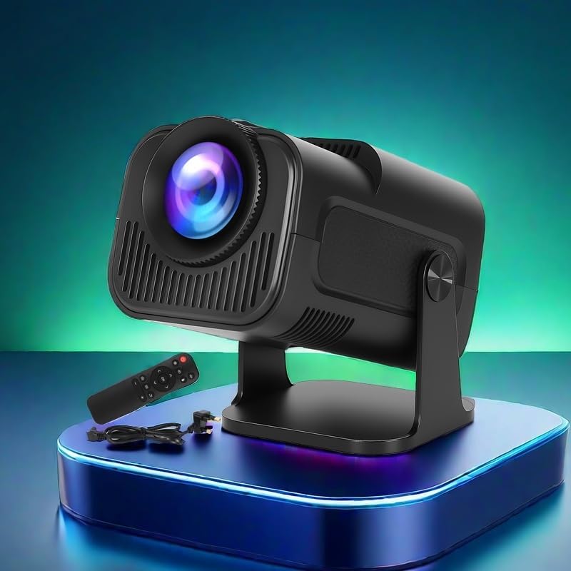 [Built-in Netflix & Youtube] Mini Video Projector for home & Office Xbox PS5 Switch Phone Business presentation Supports 4K 1080p WiFi 6 Android 11 Bluetooth 5.0 HDMI Build in Speaker Remote Control