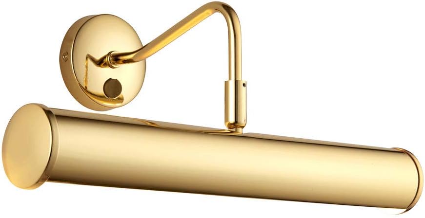 National Lighting YOKER Traditional Decorative Brass Finish E14 LED Compatible Picture Wall Lamp Display Light with Rocker Switch 355mm
