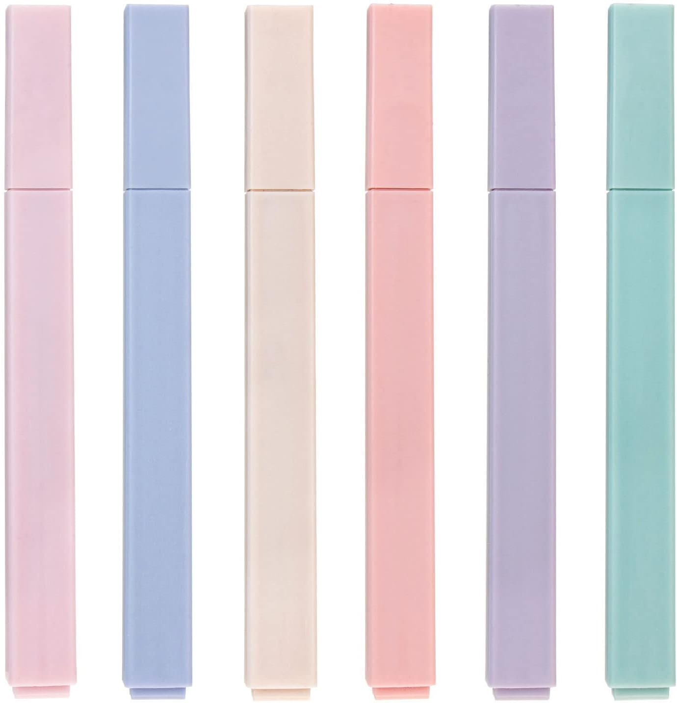 Highlighters, Mild Assorted Colours Highlighters Pens, Aesthetic Cute Pastel Highlighter With Chisel Tip, No Bleed Dry Fast Easy to Hold, for Bible, Notes, School Supplies, 6 Pack