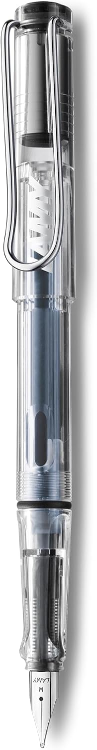 LAMY Transparent Vista Fountain Pen with Medium Nib and Blue Ink (L12M)