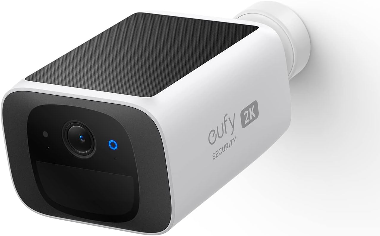 eufy Security SoloCam S220 Solar Security Camera Outdoor Wireless, Continuous Power, 2K Resolution Home Security Camera, 2.4 GHz Wi-Fi, No Monthly Fee, HomeBase S380 Compatible