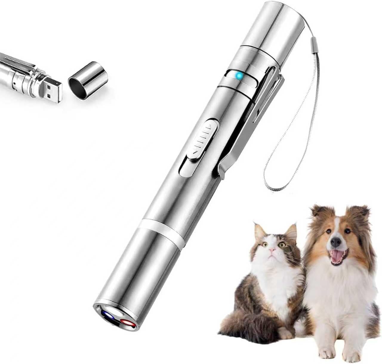 Cat Laser Pointer Toy, 3 Light Modes, 5 Fun Patterns, Interactive