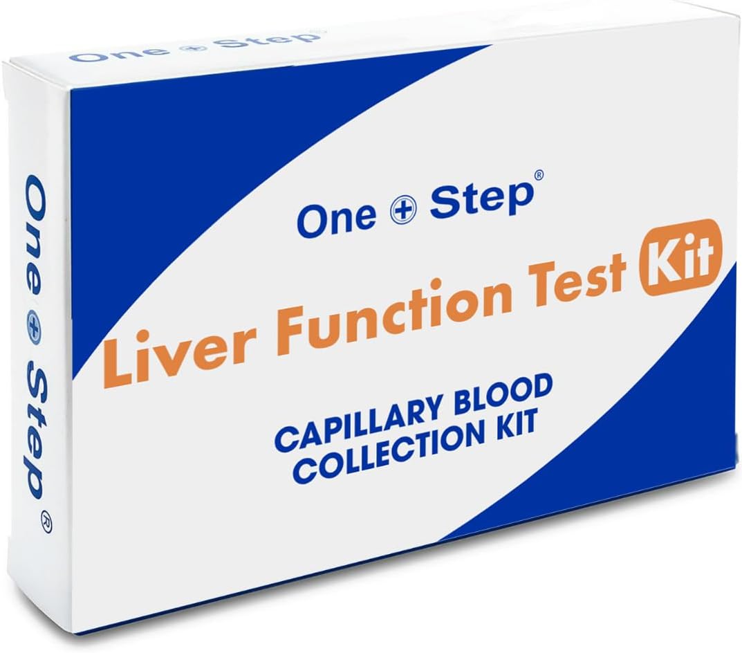 One Step: Liver Function Blood Test Kit – at-Home Liver Health Screening with Lab Analysis & Report – Tests ALT, AST, Bilirubin, Albumin, GGT, Total Protein – Easy Sample Collection