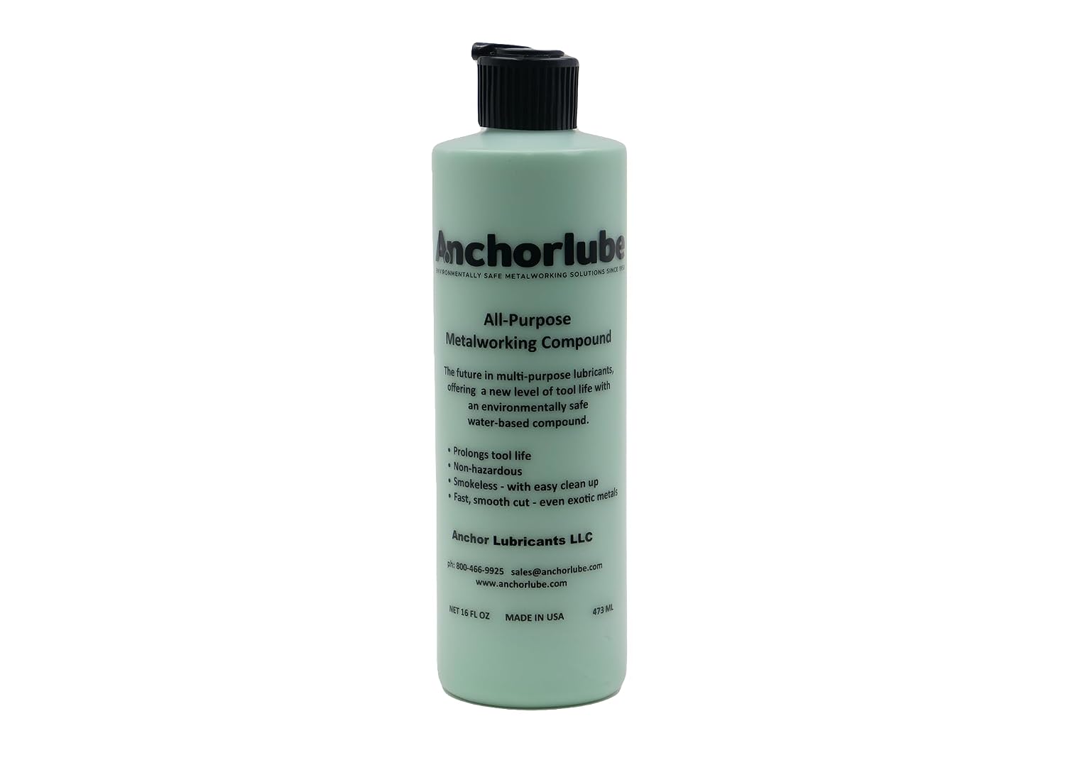 Anchorlube All-Purpose Metalworking Compound 16oz - Water-Based Cutting Fluid for Drilling, Tapping, Sawing - Great on Stainless Steel | No Oil