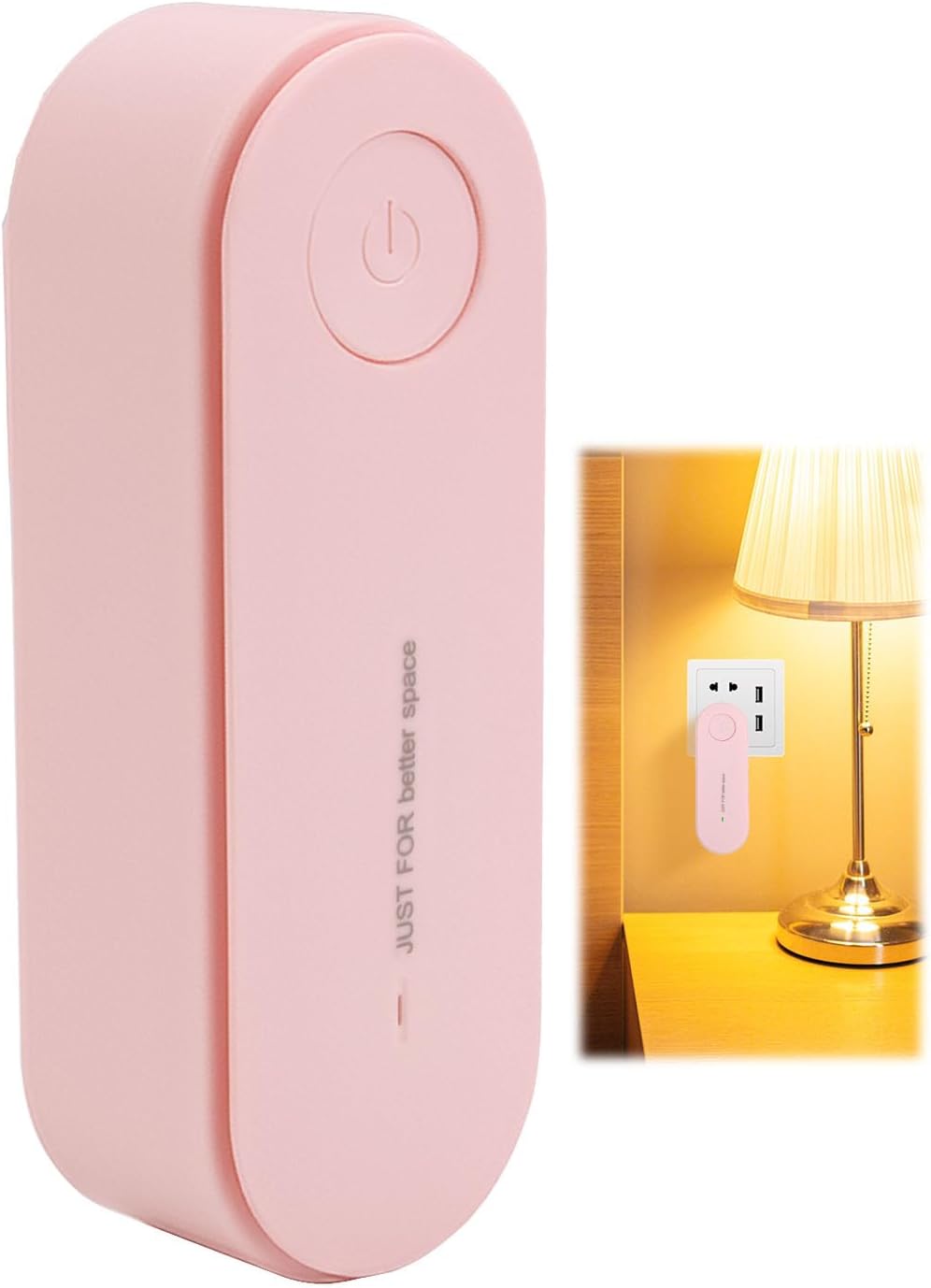 Ionic Air Purifier Plug In Uk, Mini Portable Anion Air Purifier All-In-One Air Purifiers Effective Remove Pet Odors Smell Smoke Dust Suitable for Office Home Bedroom Toilet (Pink)