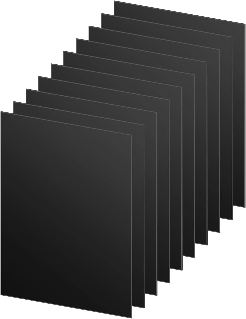 DARENYI 10pcs Acrylic Sheet 1mm Flexible Plastic Sheet Black Plastic Sheet Square Plastic Board Sheet for Display Projects, Craft, Calligraphy and Painting (15 x 10cm)