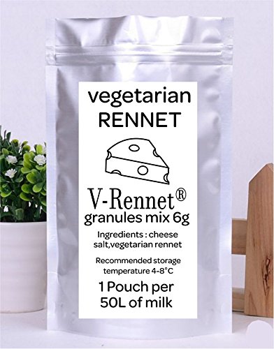 V-Rennet Granules Mix 6g Pack Vegetarian Rennet & cheese salt mix For 50 L Milk …