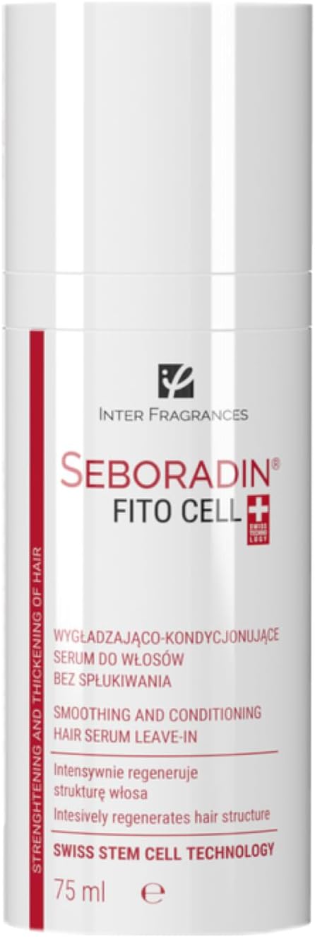 Seboradin Hair Serum Leave In Emollient For Easy Combing Conditioning Strengthing Smoothing Moisturising Nourishing Plant Stem Cells Oil Complex Of Radish Magnolia Rosemary Extracts 75 ml Fito Cell