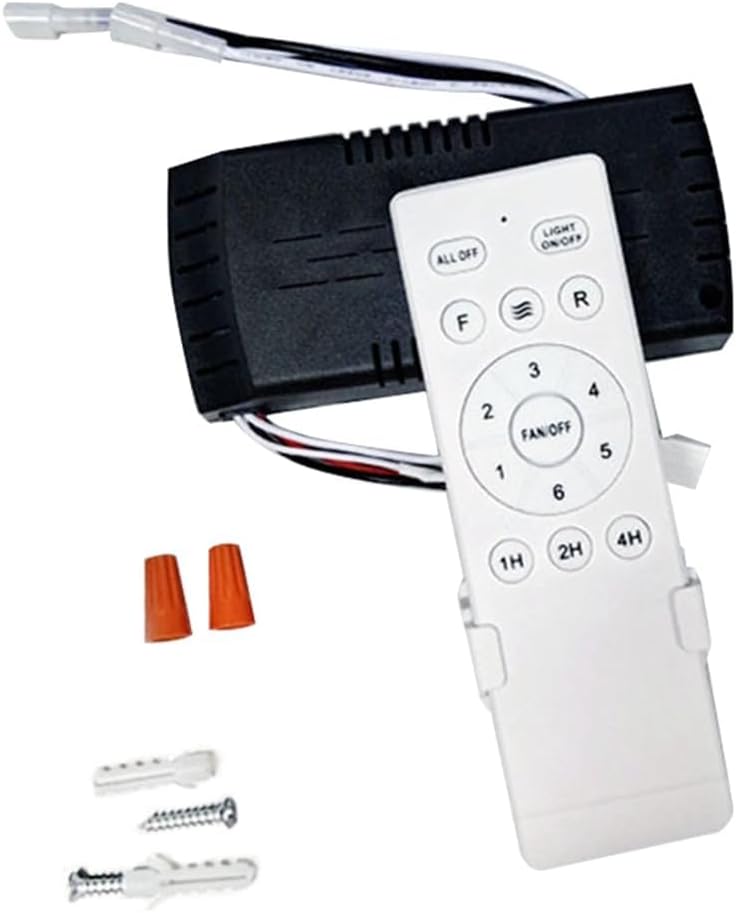 Universal Ceiling Fan Remote Control Kit Receiver Replacement, 6-Speed & Timing, Remote Replacement for DC Ceiling Fan Light