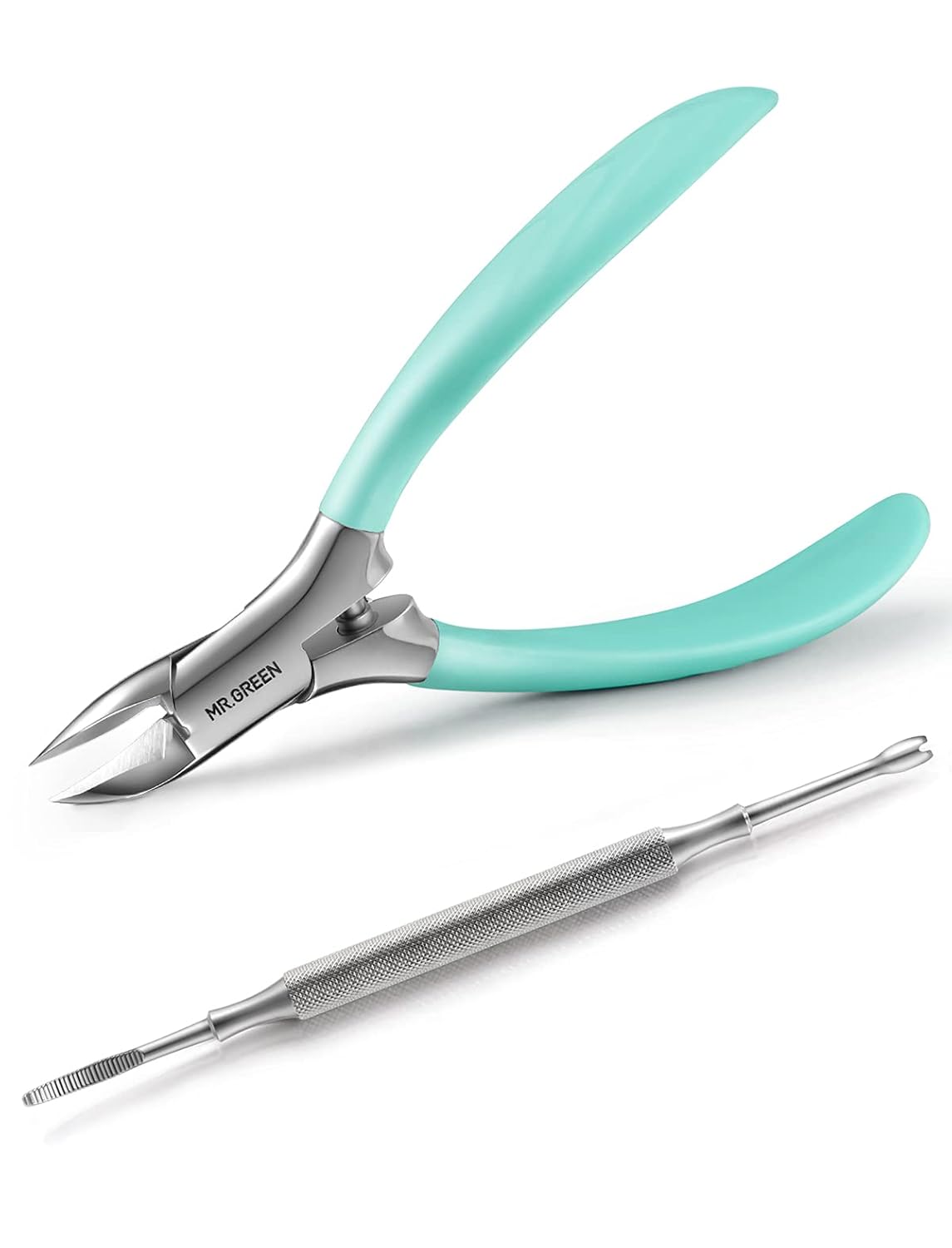 MR.GREEN Nail Clippers for Thick & Ingrown Toenails ,Heavy Duty Professional paronychia Tools with Ingrown Nail File,Stainless Steel Toe nail Clipper with Rubber Handle for Men, Women, Elderly