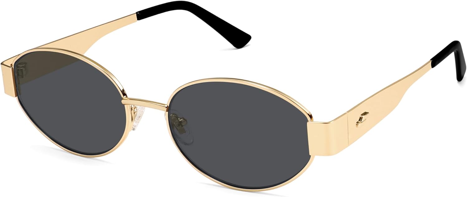 SOJOS Retro Oval Sunglasses for Women Trendy Classic Shades UV400 Protection