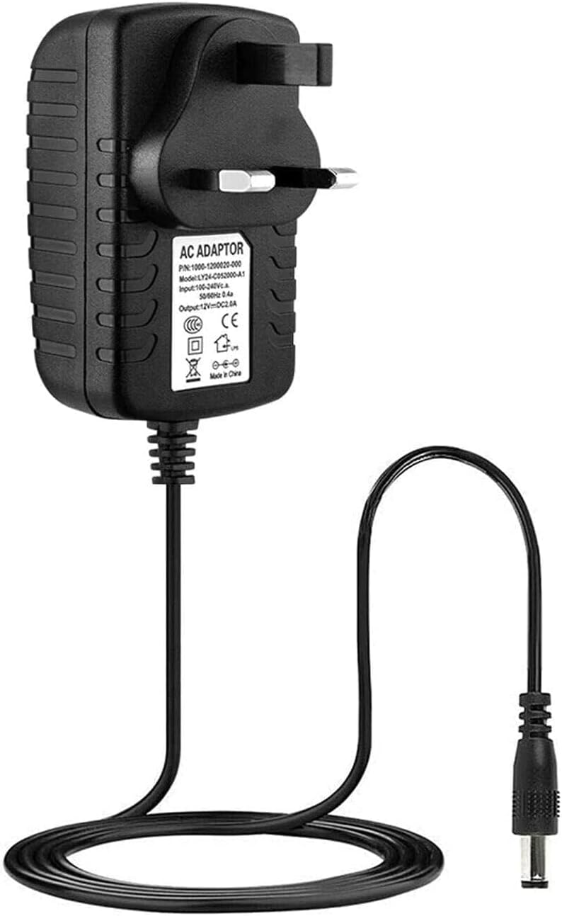Sfunpu 12V 2A Power Supply Adapter, AC/DC Converter Adapter Driver Transformer UK Plug 5.5 x 2.5mm(Compatible with 5.5 x 2.1mm) for LED light CCTV Camera