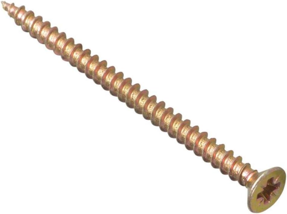 ForgeFix Multi-Purpose Single Thread Screws | 5.0 x 70mm | Zinc Yellow Passivated | Box 100