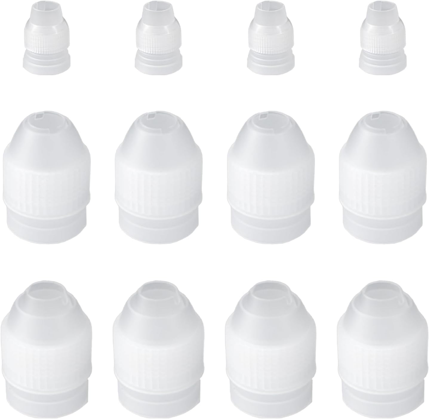 Bojueshaw 12pcs Piping Nozzles Coupler,Plastic Icing Piping Tip Converter Nozzle,Cake Decorating Adaptors Tip,Birthday Cake Decorating Tool for Cupcakes Cookies DIY